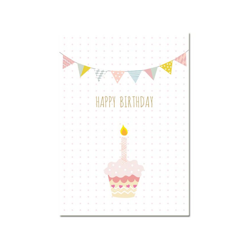 Grusskarte "Happy Birthday Cupcake"