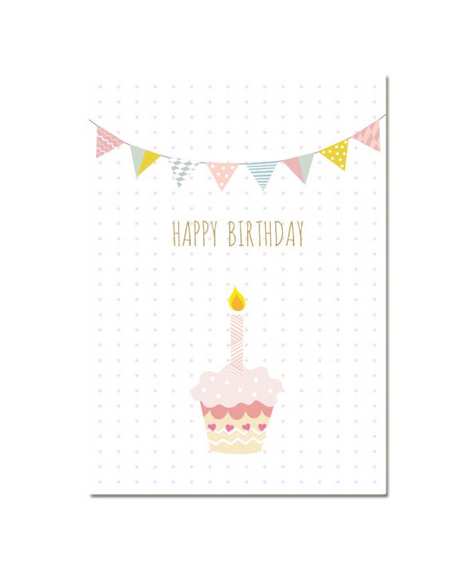 Grusskarte "Happy Birthday Cupcake"