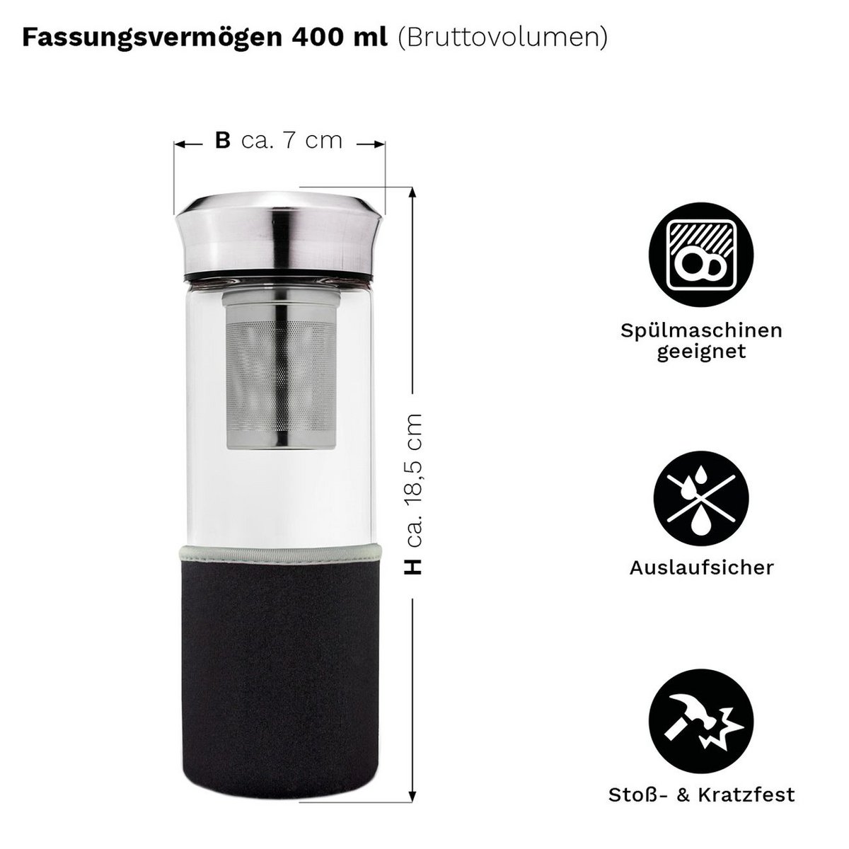 Teamaker Schwarz 400 ml