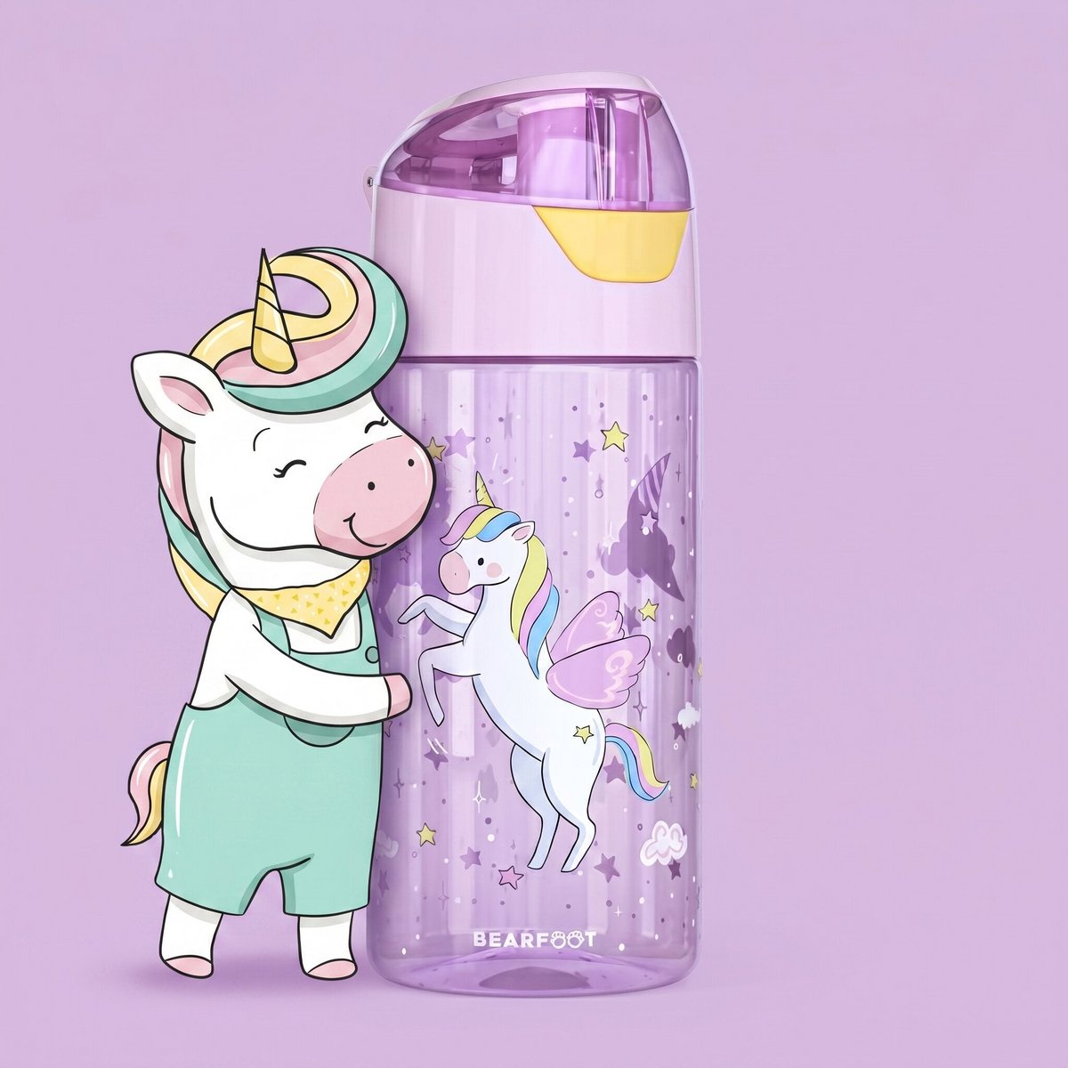 Children's water bottle, light water bottle - unicorn