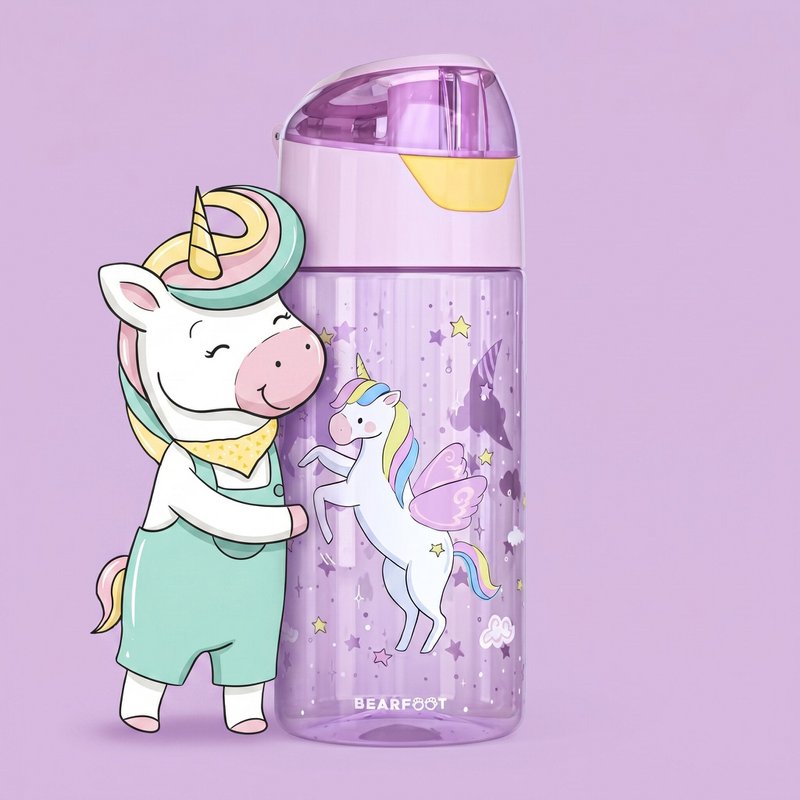 Trinkflasche Kinder, leichte Wasserflasche - Einhorn