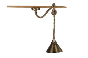 Hanging lamp on rope zinc metal 25x25x15cm