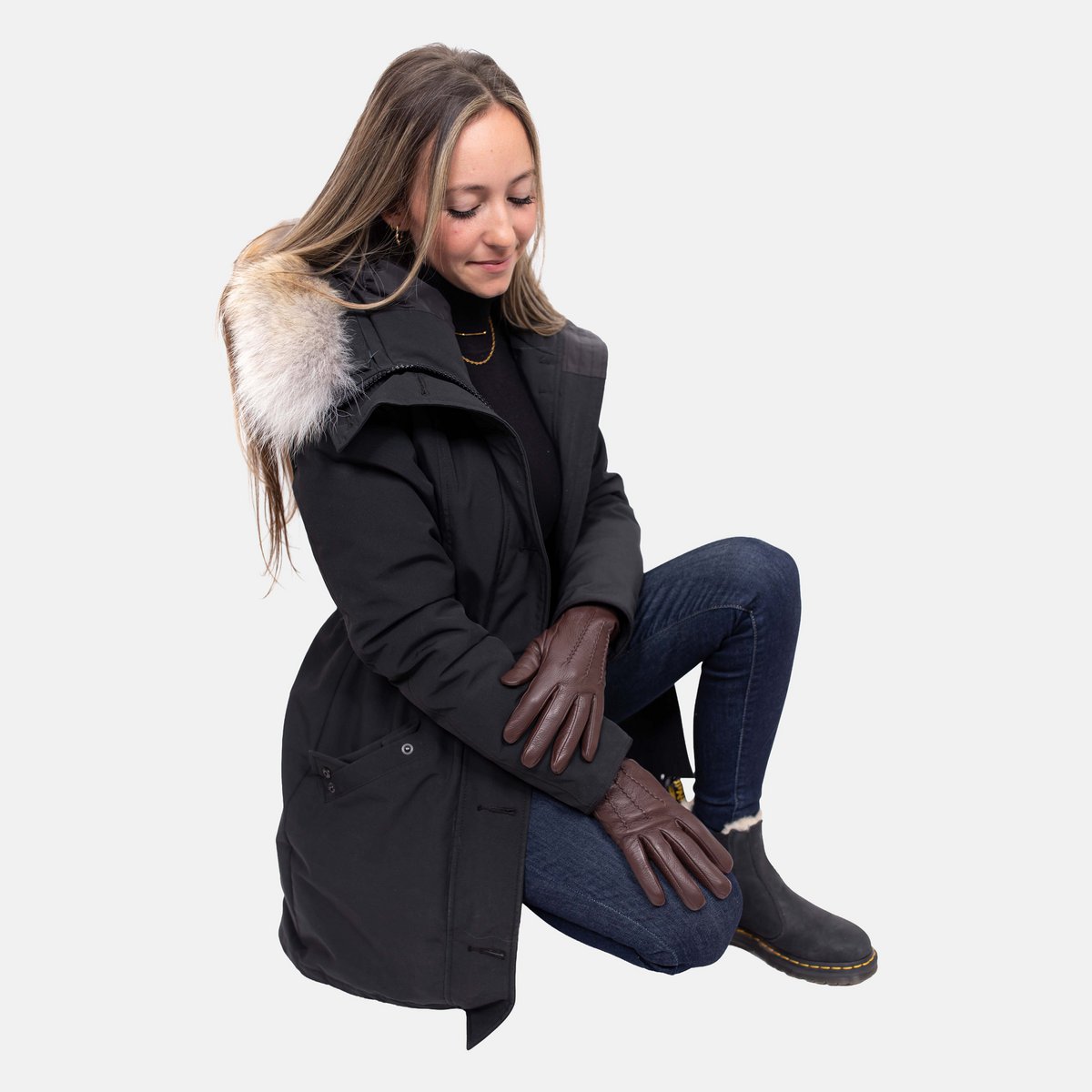 JESS – handschoenen van geitenleer met voering van kasjmierwol - touch-functie