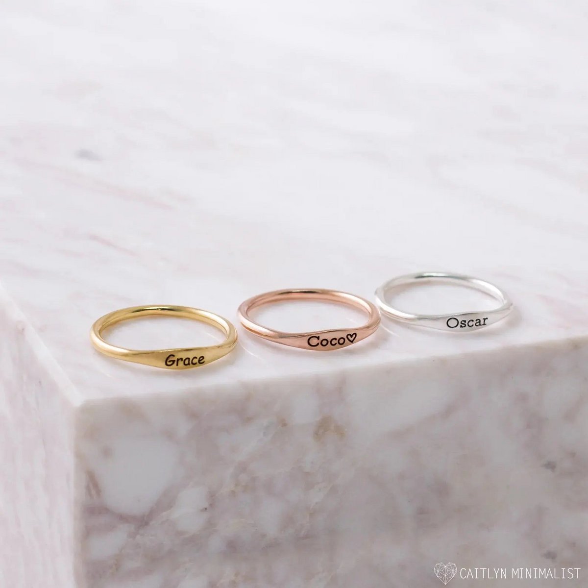 Tiny Name Ring - Minimalistyczny pierścionek - delikatny pierścionek