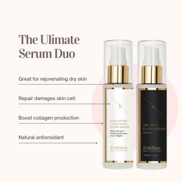 Anti-Rynke Elixir Serum 24K Guld - 60ml + Hyaluronsyre & Kollagen Serum - 60ml