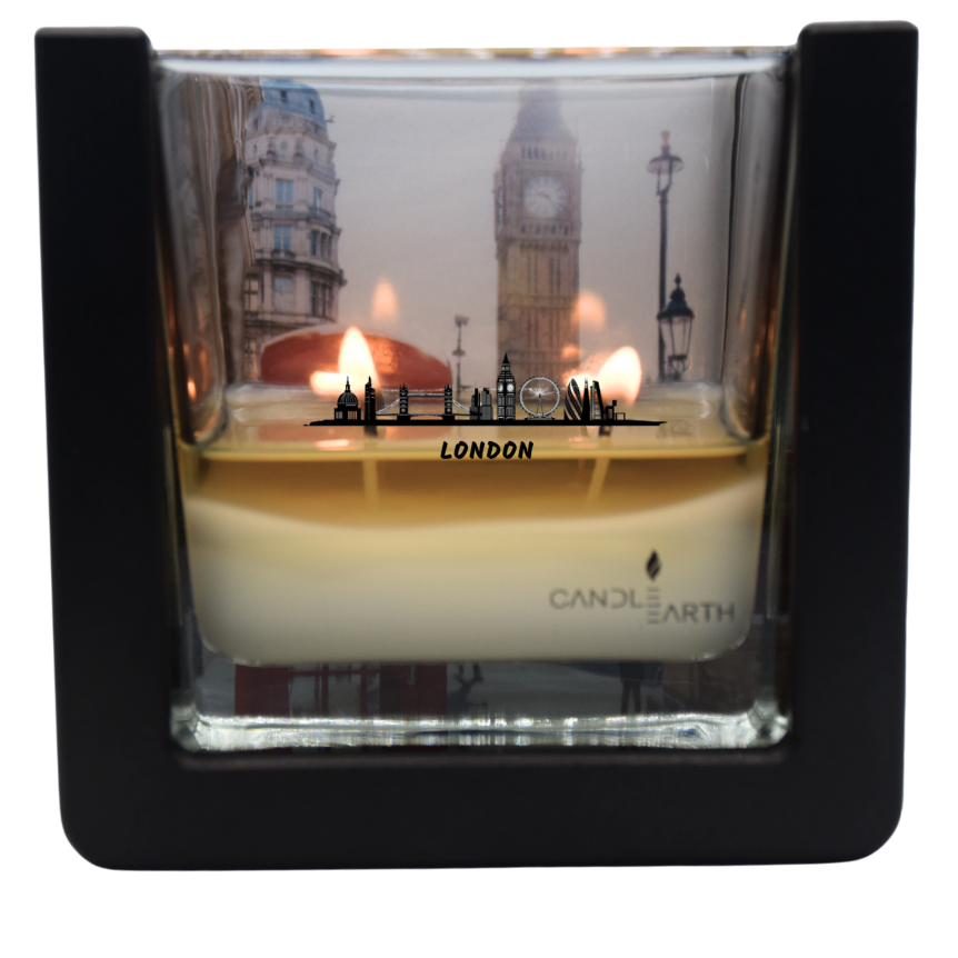 Surprise geurkaars - Cities - Londen - 235 gr vegan sheaboterwas