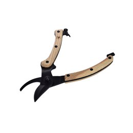 LAGUIOLE, Black and Wood Secateurs, Lightweight, Fresh Branches and Twigs, Ergonomic, Gardening, Stainless Steel Blade, Natural Ash Wood Handle, Black
