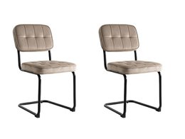 Zestaw krzeseł do jadalni 2 Flexa - Beige - Metalpoot - Velvet