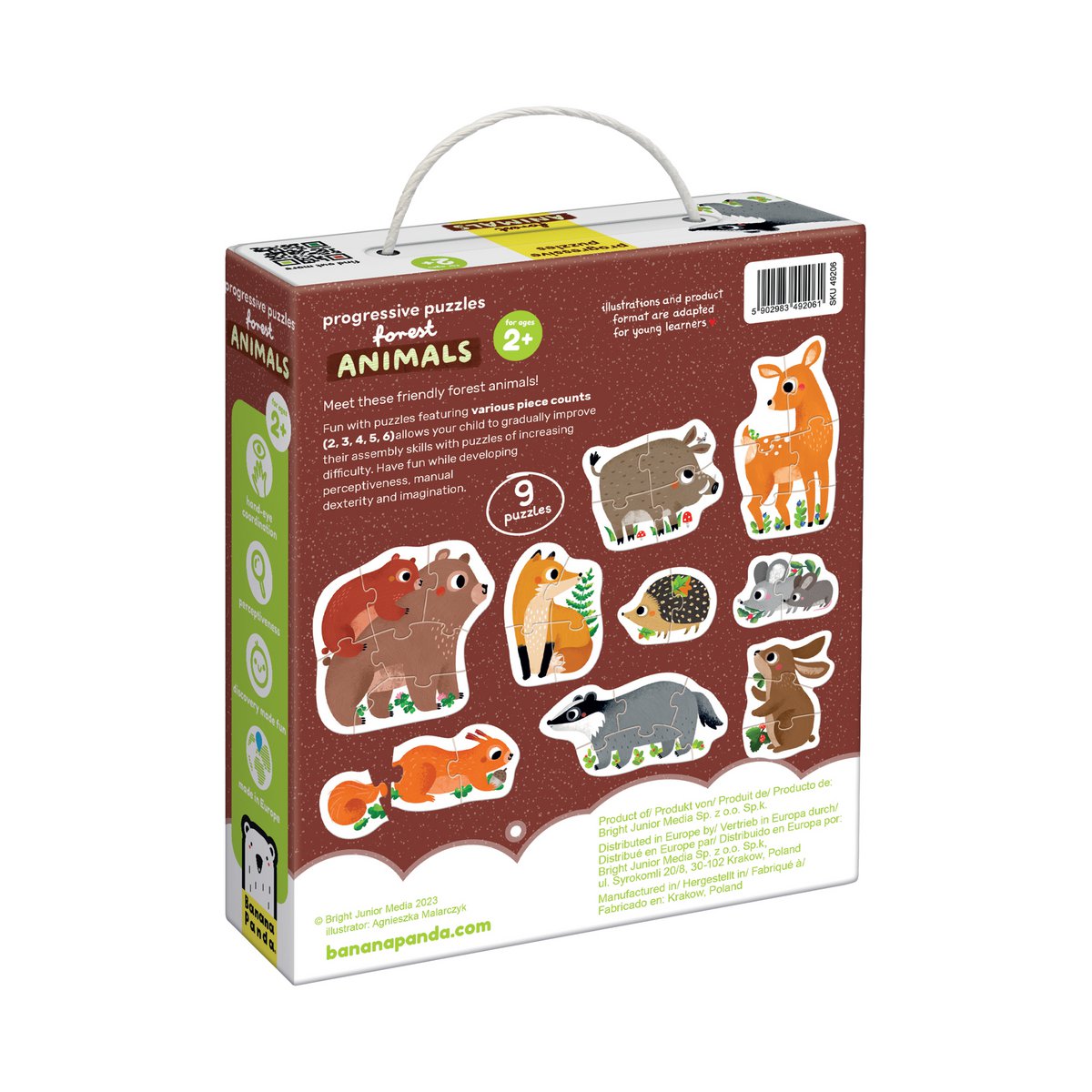 Puzzle progressivi Animali della foresta 2+