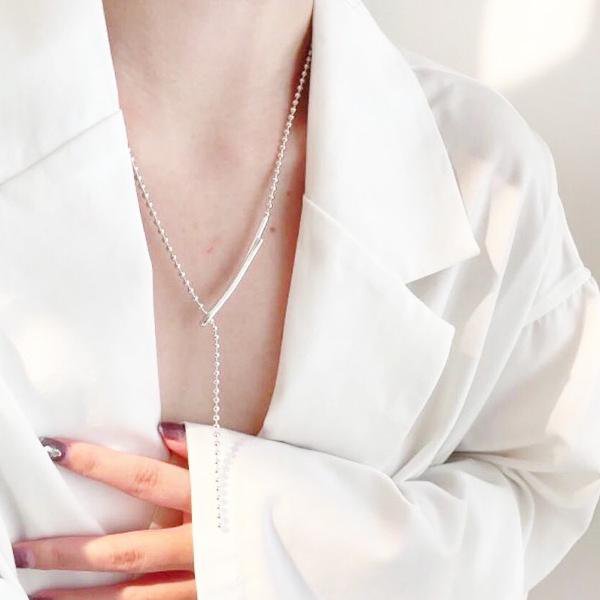 Minimalistisk Longline Ball Chain halskæde
