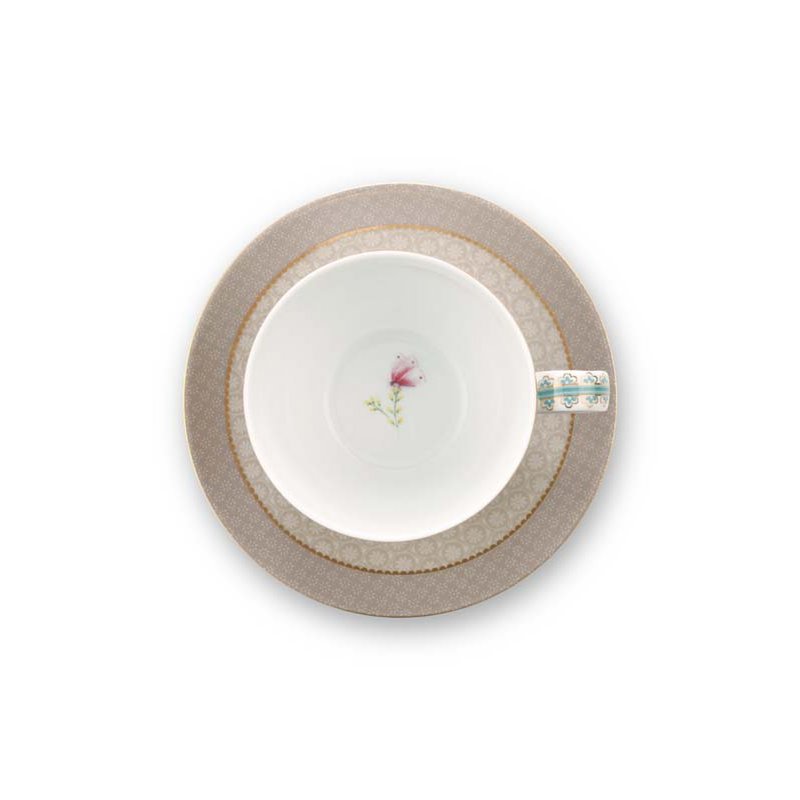 Cup & Saucer Blushing Birds Khaki 280ml