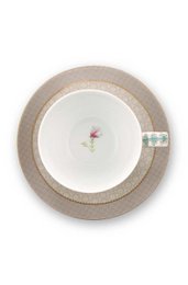 Cup & Saucer Blushing Birds Khaki 280ml