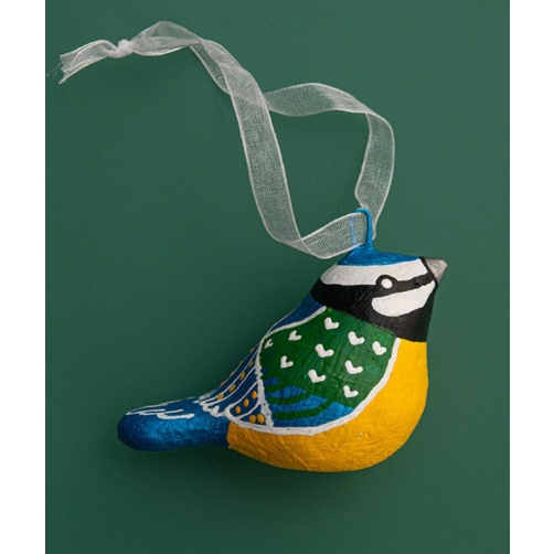 Ręcznie robiona papier-mache Zimowy ptaszek: Tit