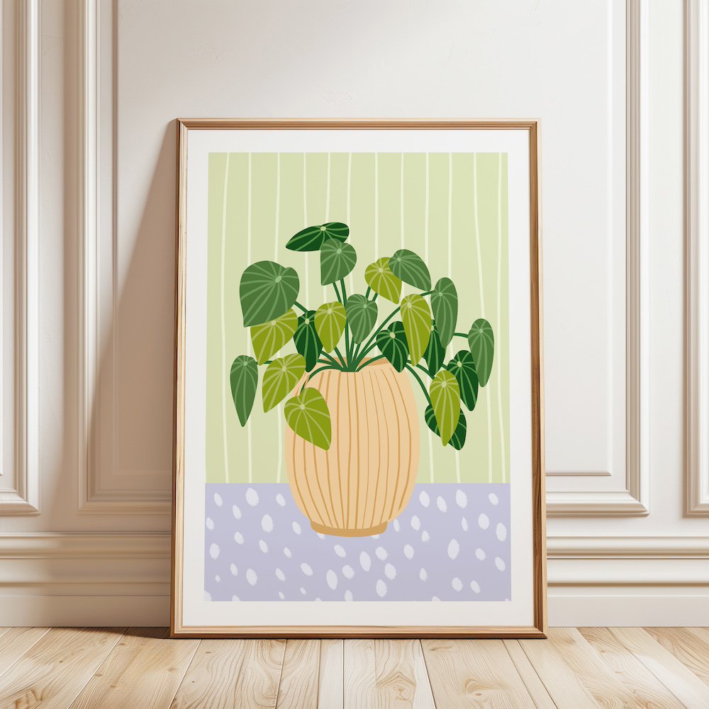 A4 Poster Illustration Botanische grüne Pflanze - Kunstdruck