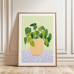 A4 Poster Illustration Botanische grüne Pflanze - Kunstdruck
