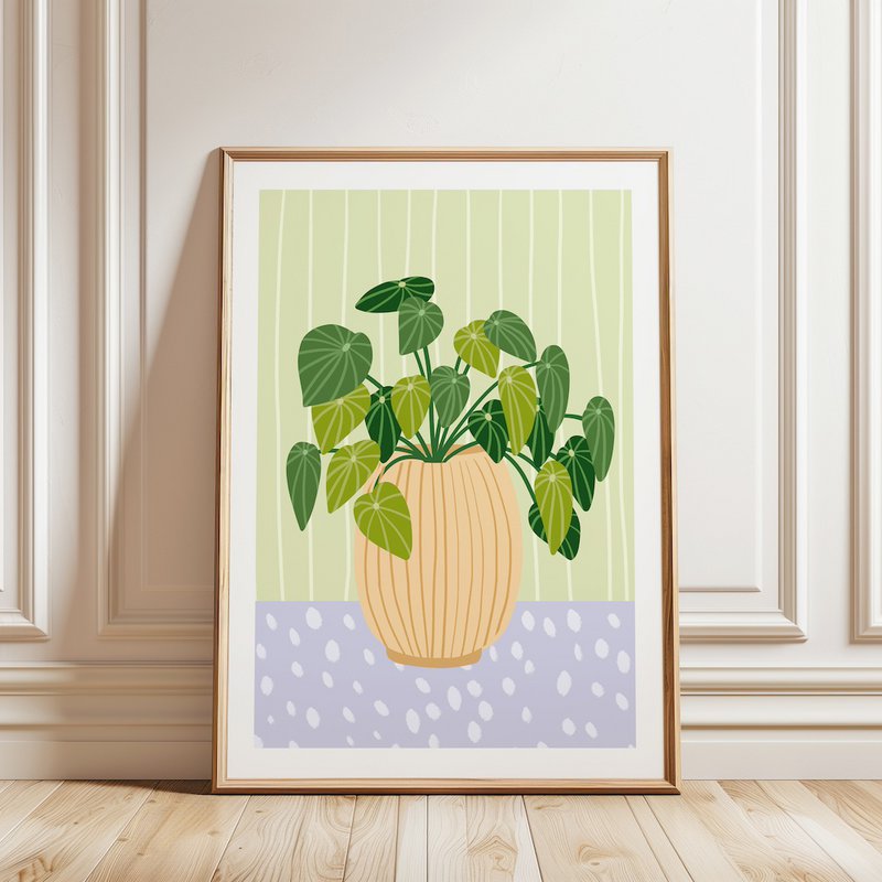 A4 Poster Illustration Botanische grüne Pflanze - Kunstdruck