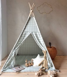 Mint - tipi, et telt til børn med en dobbeltsidet musselin gulvmåtte