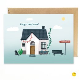 Carte de voeux heureuse nouvelle maison