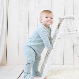 OrganicEra Pijama orgánico con pies para bebé, color aguamarina