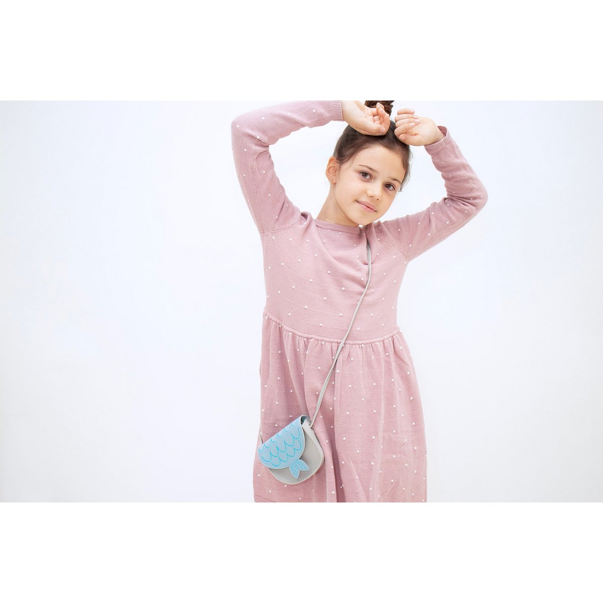 Adjustable animal shoulder bag for children "mermaid" - Asnee Blue