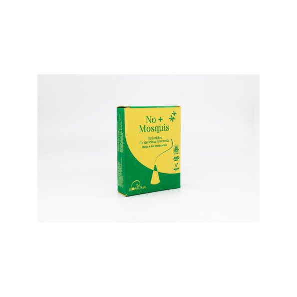 No+Zanzara BIOAROMA Piramide. 10 pezzi e include supporto in ceramica. Certificato ICEA. Ayurveda. Commercio equo e solidale. Zero rifiuti.