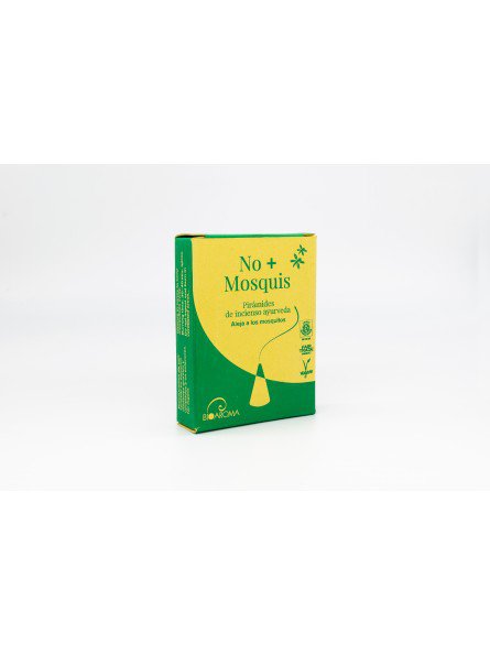 Nein+Mosquis BIOAROMA Pyramide. 10 Stück und inklusive Keramikträger. ICEA-Zertifikat. Ayurveda. Fairer Handel. Null Abfall.