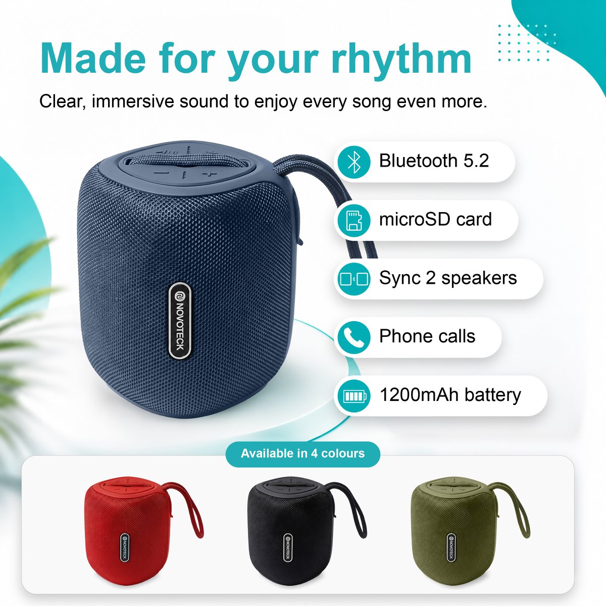 Altavoz Bluetooth portátil XB-009: negro, libertad inalámbrica y diseño práctico para el día a día