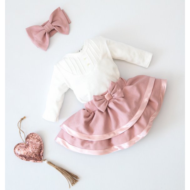 1726 skirt with a bow CHERRY