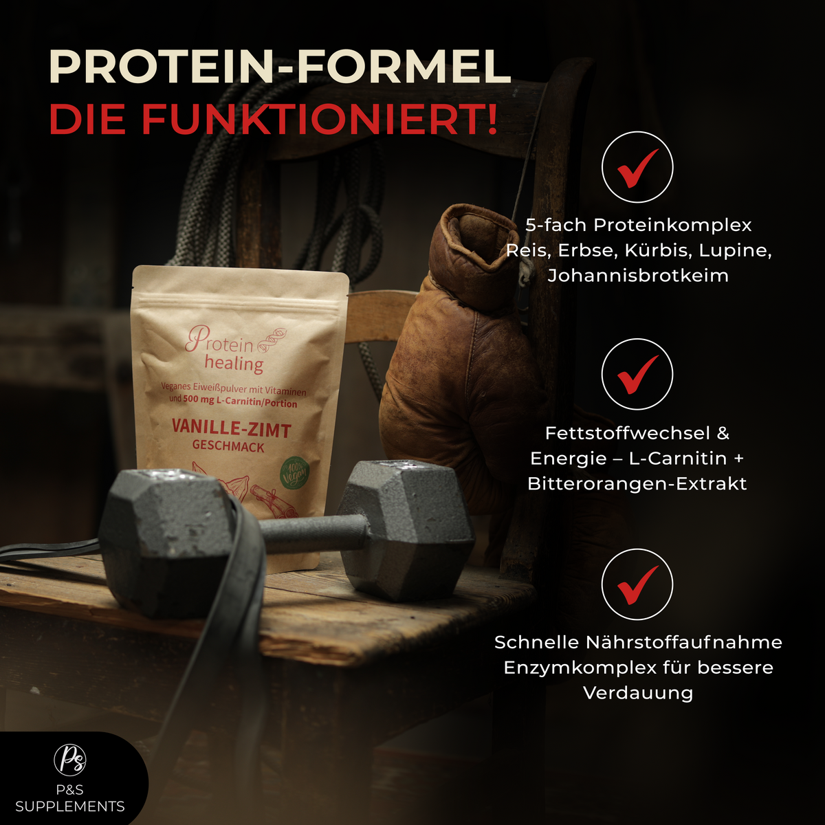 P&S SUPPLEMENTS veganes Pulver Vanille-Zimt 500g