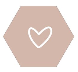 Wall hexagon heart old rose