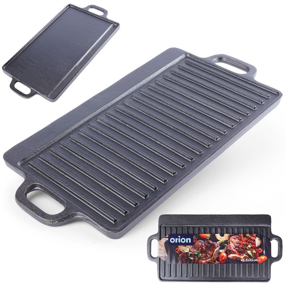 Grillplatte Gusseisen doppelseitige Litina 45,4x23 cm