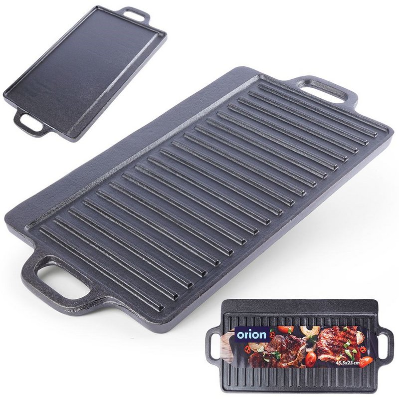Placa de parrilla Litina de hierro fundido de doble cara 45.4x23 cm
