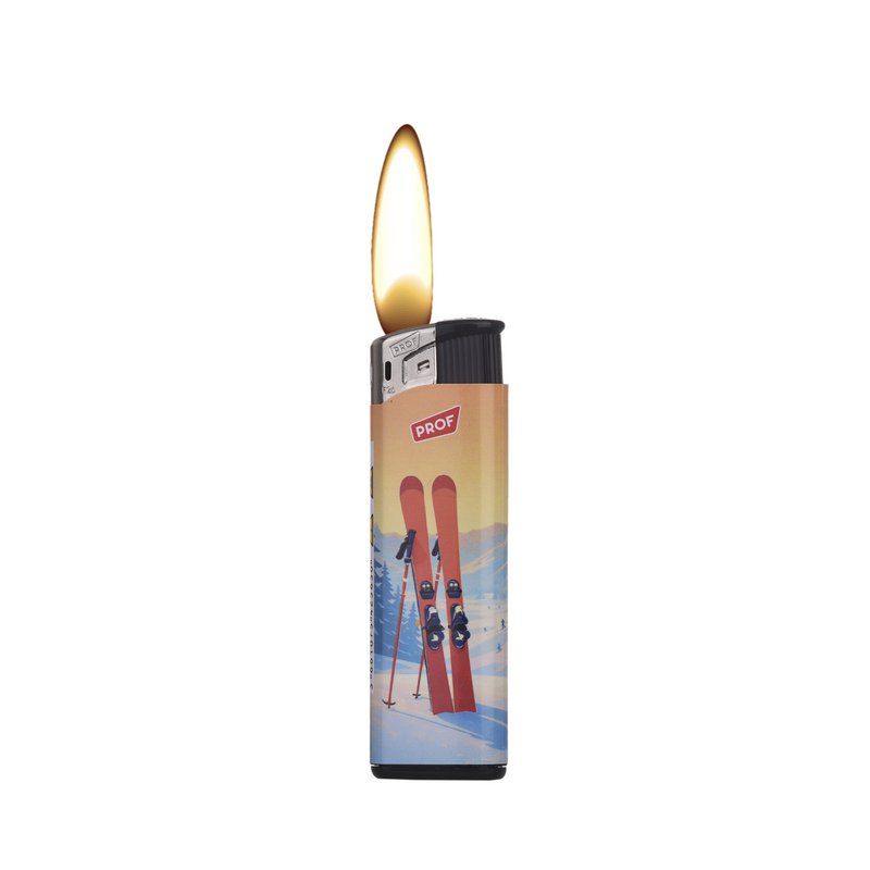 Briquet Électronique PROF Fix Flame Motif Ski