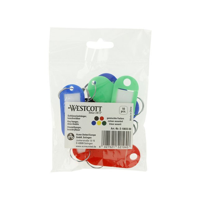 Llavero culo de Westcott. 10 uds. en bolsa de polietileno. Con etiqueta intercambiable.