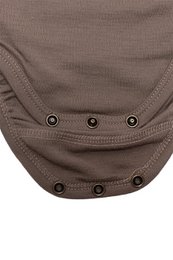 Woolen Wrap romper long sleeves – Merino wool – Walnut