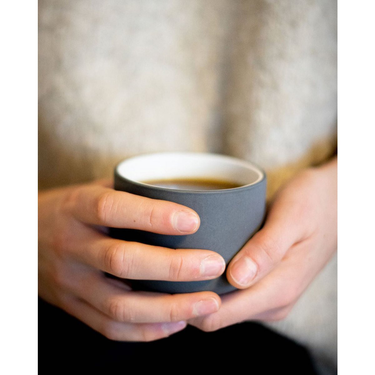 Cappuccino mug Fundament | dark grey / white