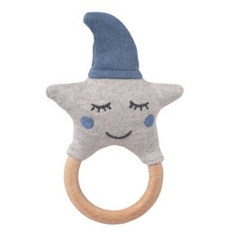 Hochet étoile bleu-gris