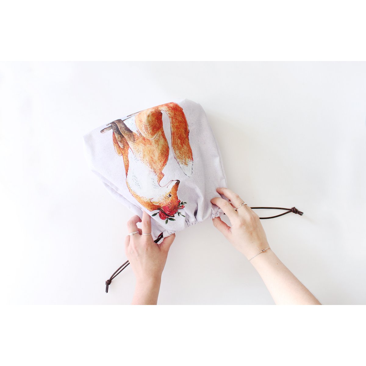 Lena the Fox | Project Bag | Drawstring Bag