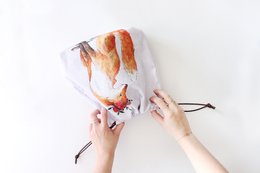 Lena the Fox | Project Bag | Drawstring Bag