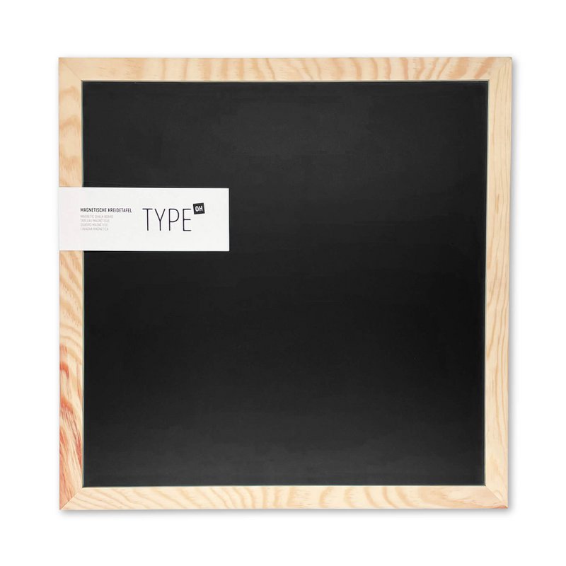 Magnetic chalkboard with wooden frame (40x40cm)