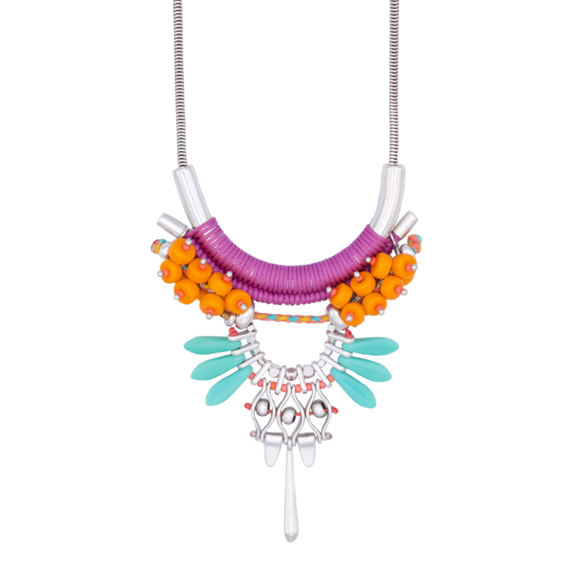 TAMALAMEQUE collana colorata in stile Frida Kahlo