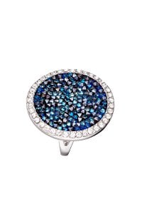 Bague Océan - Argenté et Bleu