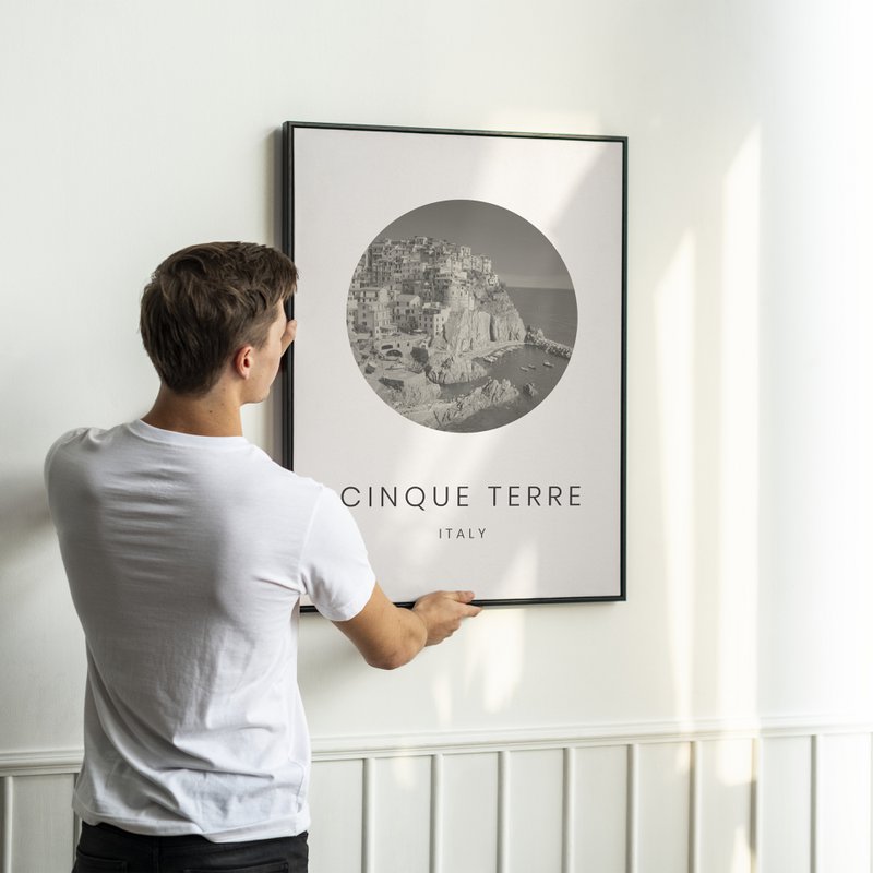 Cinque Terre, Italien - Minimalistisk rejseturisme Vægudsmykning