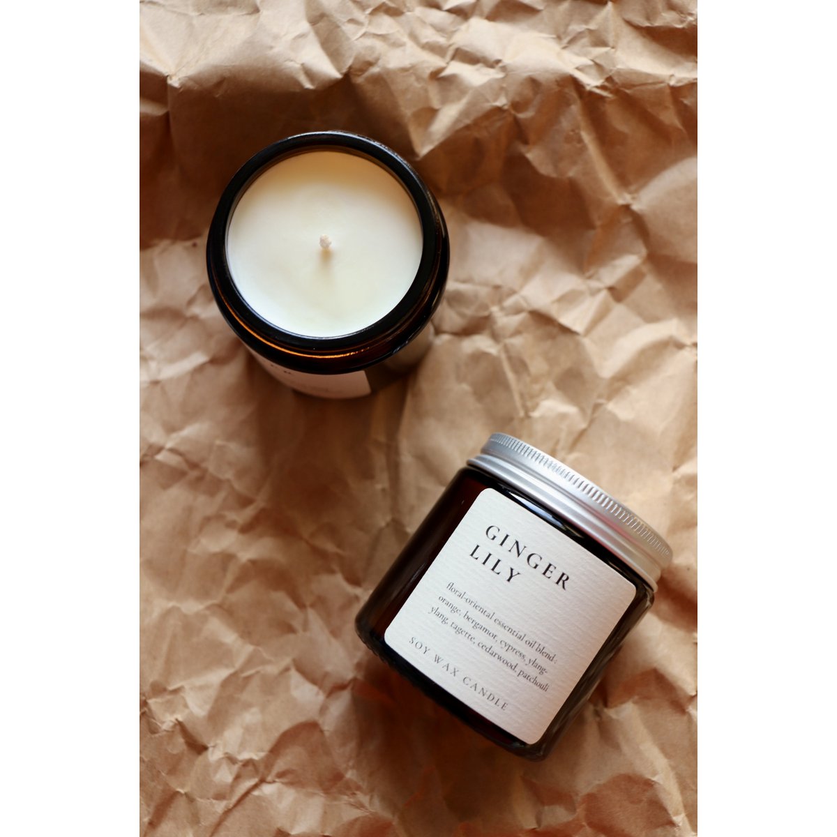 GINGER LILY, natürliche Sojawachskerze mit ätherischen Ölen