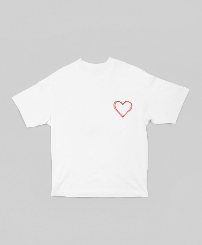 Oversized T-shirt hjerte