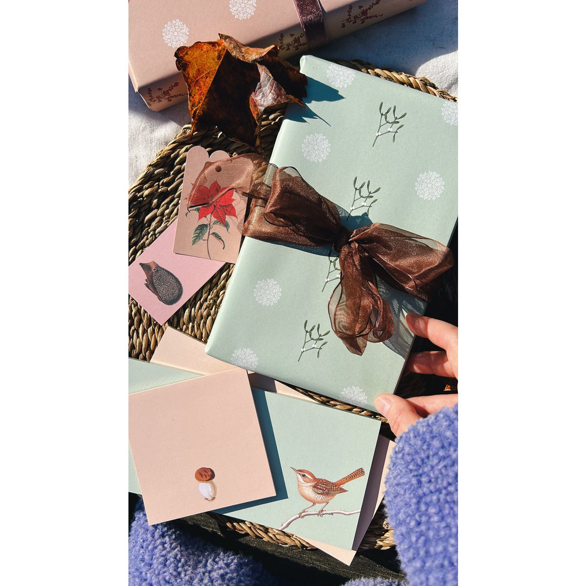 Geschenkpapier Winter grün