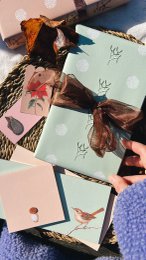 Geschenkpapier Winter grün