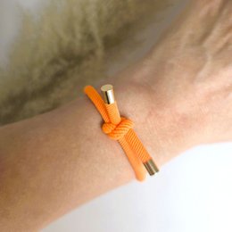 Bracciale elastico per capelli arancione neon