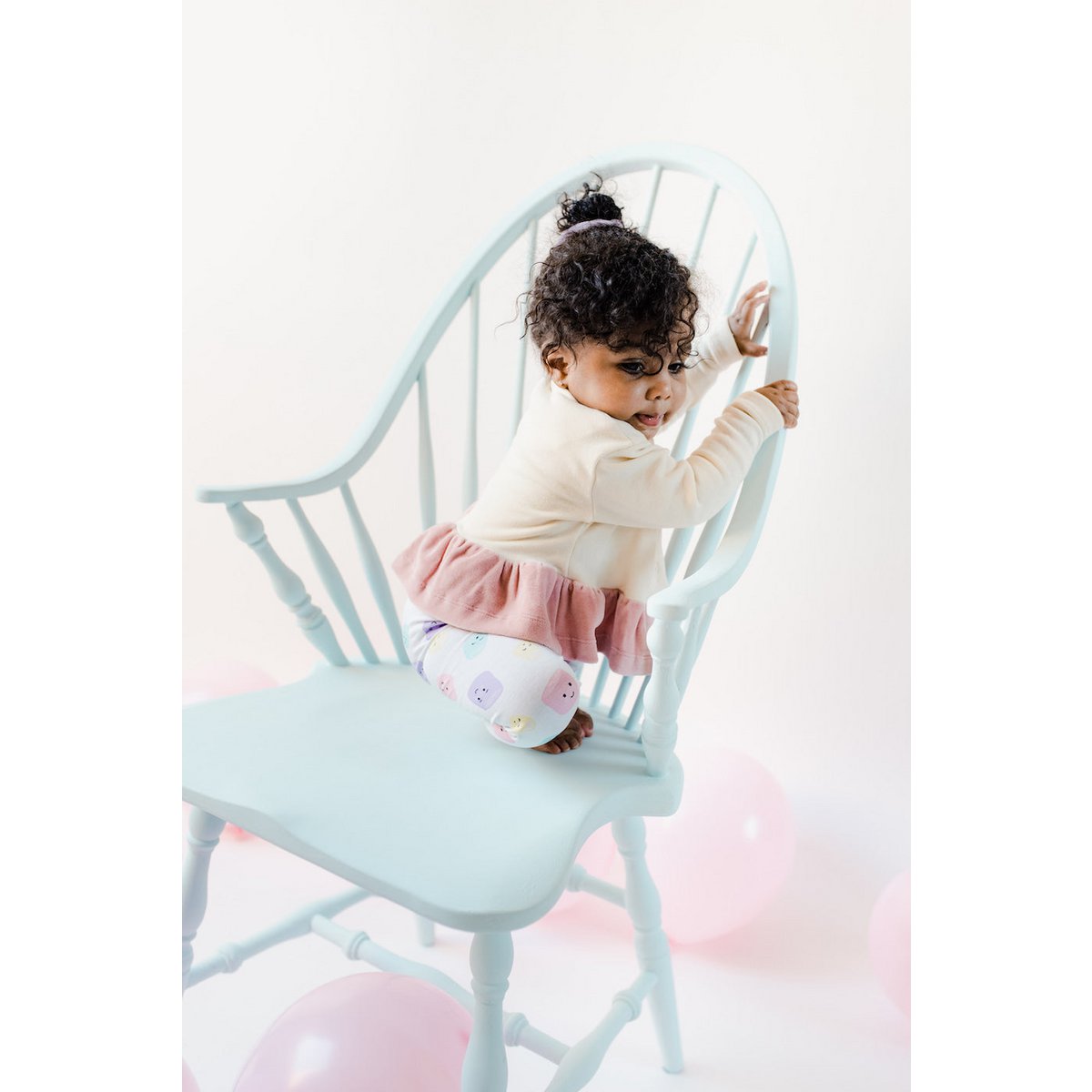 *Bestseller* Sustainable Chic Baby Cardigan Natural with Mauve Frill | 100% GOTS certified organic cotton