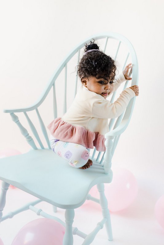 *Bestseller* Sustainable Chic Baby Cardigan Natural with Mauve Frill | 100% GOTS certified organic cotton
